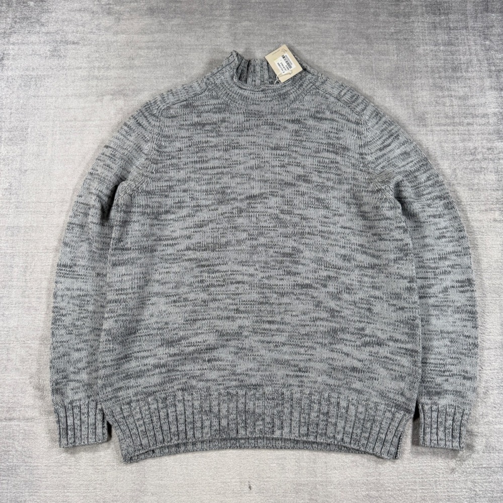 Peter Millar Sweater Women Medium Grey Mock Neck Gale Cotton Merino Wool LF22S20